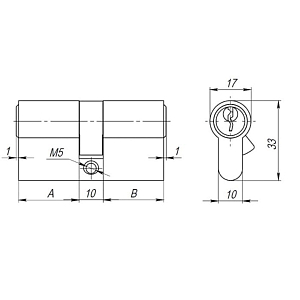 Kale Механизм цилиндровый 164GD-41(05+10+26)-NP-3KEY-STB 164GD000003 #170807